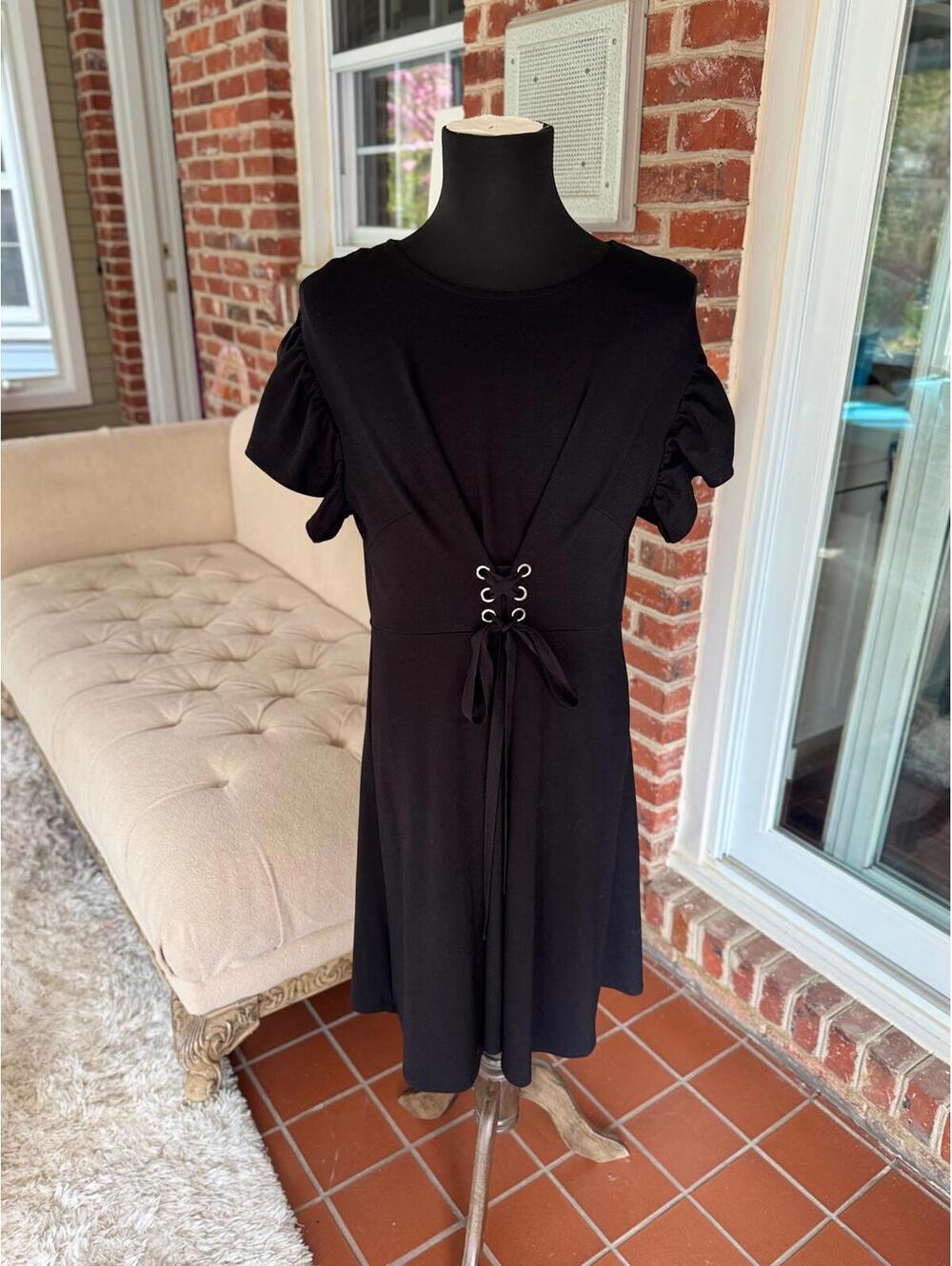 Torrid Little Black Dress with Lace-Up Belt - 3X